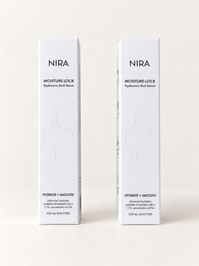 NIRA Moisture-Lock Hyaluronic Acid Serum 1.1% Set of 2 New in Box $100, 1.7 oz e